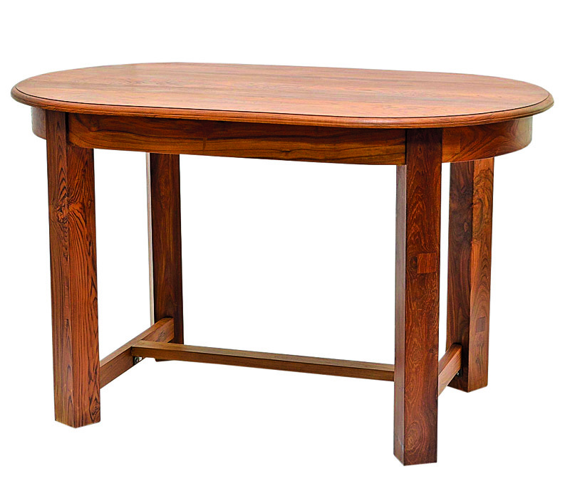 Stůl, oválný, antik týk, hranaté nohy, medově mořený
