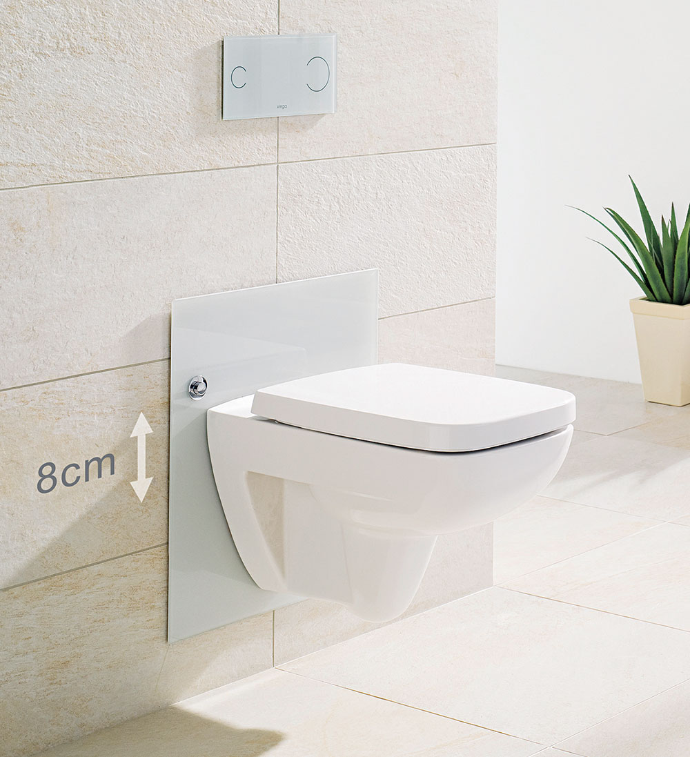 Předstěnový systém Viega Eco Plus WC, pro závěsné WC, duální splachovací systém, nastavitelná výška keramiky (rozsah 80 mm), 27 267 Kč bez DPH