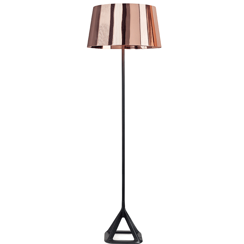 Base Copper Floor Light, stojací lampa od Tom Dixon, měď. Prodává Bulb.