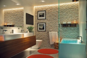 Zařízení koupelny v návrhu cílí na milovníky moderního designu. FOTO EKONOMICKÉ STAVB