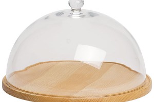 Poklop Canopy na sýr či koláč, průměr 29,5 cm, skleněný poklop, prkénko z bukového dřeva, Butlers, 699 Kč