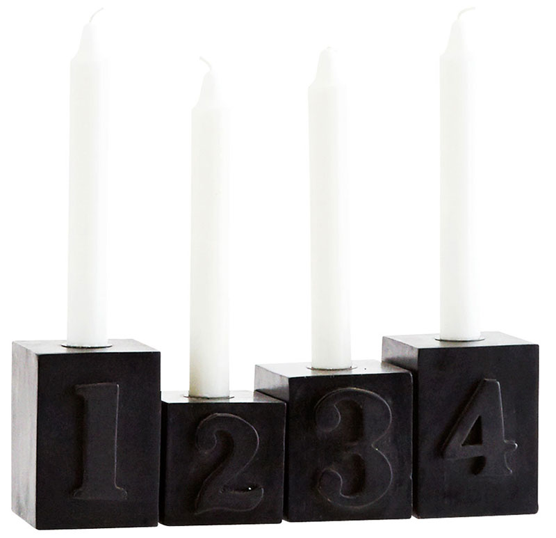 Adventní svícen Block black, Madame Stoltz, prodává Bellarose.cz, 1 039 Kč