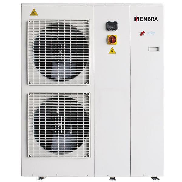 Tepelné čerpadlo ENBRA i-HWAK (monoblok) je úsporný zdroj tepla s možností chlazení a řízeného odvlhčování (ve spojení s fan-coily). Díky plynule řízenému výkonu kompresoru, oběhového čerpadla a ventilátorů (3x DC invertor) dosahuje energetické třídy A++, výstup pro hlášení poruchy, možnost vzdáleného přístupu přes internet (s regulátorem Hi-T), technické parametry certifikovány nezávislou autorizovanou zkušebnou Eurovent. Vývoj i výroba v EU. FOTO ENBRA