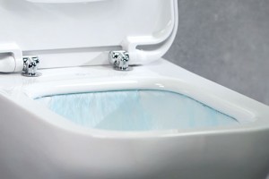 Exkluzivní, patentovaná technologie AquaBladeTM je originální odpovědí značky Ideal Standard na trend rimlees toalet. U klozetu dochází k 100% oplachu mísy pod oplachovým kanálkem – na rozdíl od běžného splachování, kdy přibližně 20 % mísy zůstává neumyto. FOTO IDEAL STANDARD