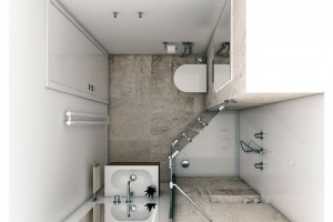 Koupelna Mini vznikla rekonstrukcí nevyhovující koupelny v novostavbě bytového domu na půdorysu o  rozloze 3,1 m2. Autorkou návrhu je Katka Petkovšek ze studia Perfecto design. FOTO PERFECTO DESIGN