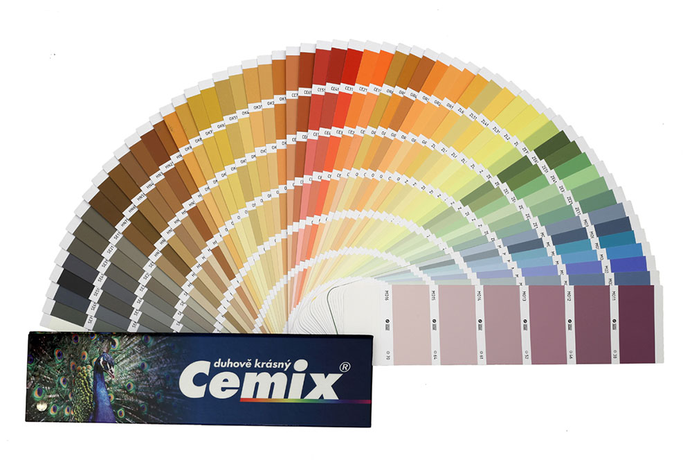 Omítka Activcem je dodávána v široké nabídce odstínů podle vzorníku Cemix Duhově krásný Zdroj LB CEMIX, s.r.o.