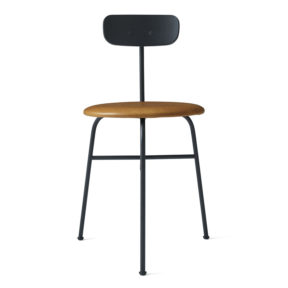 Jídelní židle Afteroom, od Menu, barva černá a koňak, lakovaná ocel, lakované dřevo, rozměry 76,5 x 42,5 x 51 cm, výška sedáku 43 cm, www.menu.as