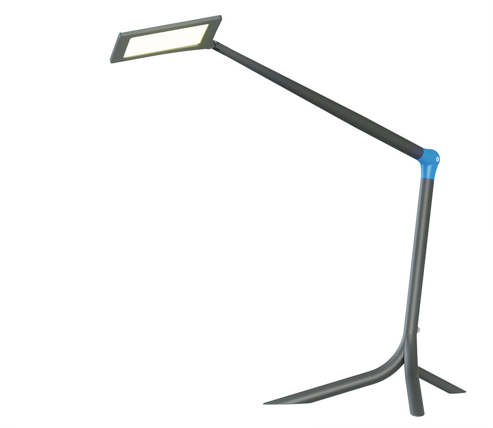 Stolní lampa FLOU od společnosti HALLA, navržená designérkou Martinou Doležalovou, byla speciálně navržena pro rovnoměrné osvětlení pracovního prostoru, k čemuž využívá technologii světelného zdroje OLED. Lampu je možné volně postavit na stůl, nebo připevnit k pracovní ploše. Světelný panel i celé svítidlo jsou otočné v kloubu, můžete je tedy dle potřeby otáčet. K dostání je v několika barevných variantách.