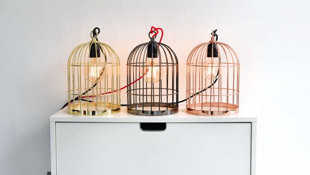 Na pracovním nebo nočním stolku vám bude zářit i svítidlo Bird cage, od Filament style. Lampa (33 x 21 cm) je k dispozici ve třech barevných provedeních, má 200 cm dlouhý textilní kabel a ideální je klec dozdobit také originální žárovkou E27.