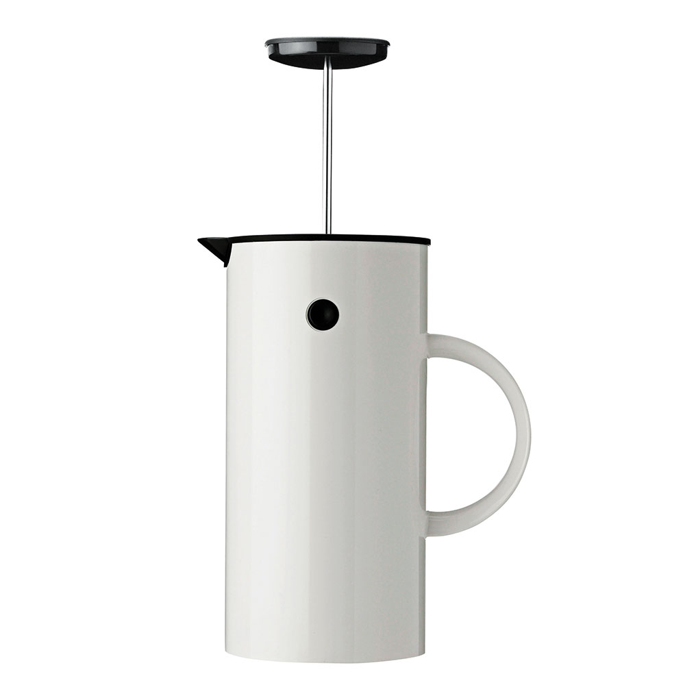 Stelton, Frenchpress kávovar EM77, šířka 14 cm, výška 22 cm, ABS plast, kov, objem 8 šálků, slouží zároveň jako termoska, součástí balení také odměrka na kávu, 1 690 Kč, www.designville.cz