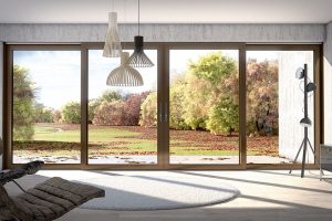 Nový posuvně-zdvižný systém Schüco LivIngSlide propojí interiér s domu s venkovní terasou. FOTO SCHÜCO CZ