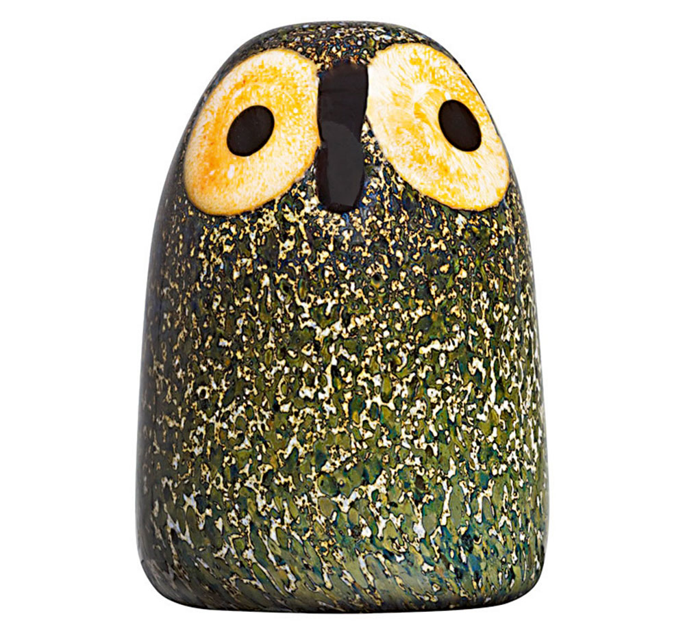 Toikka Little Barn Owl (Iittala), design Oiva Toika, skleněná dekorace,  4 450 Kč, terve.cz
