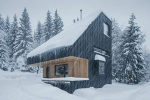 Víkendový dům v zimě