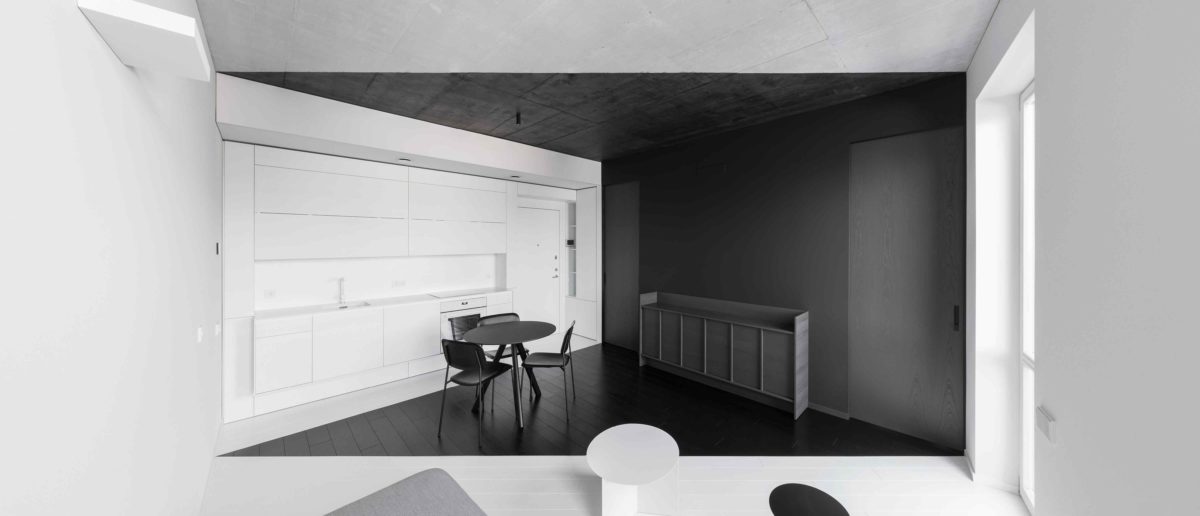 Černobílý interiér bytu