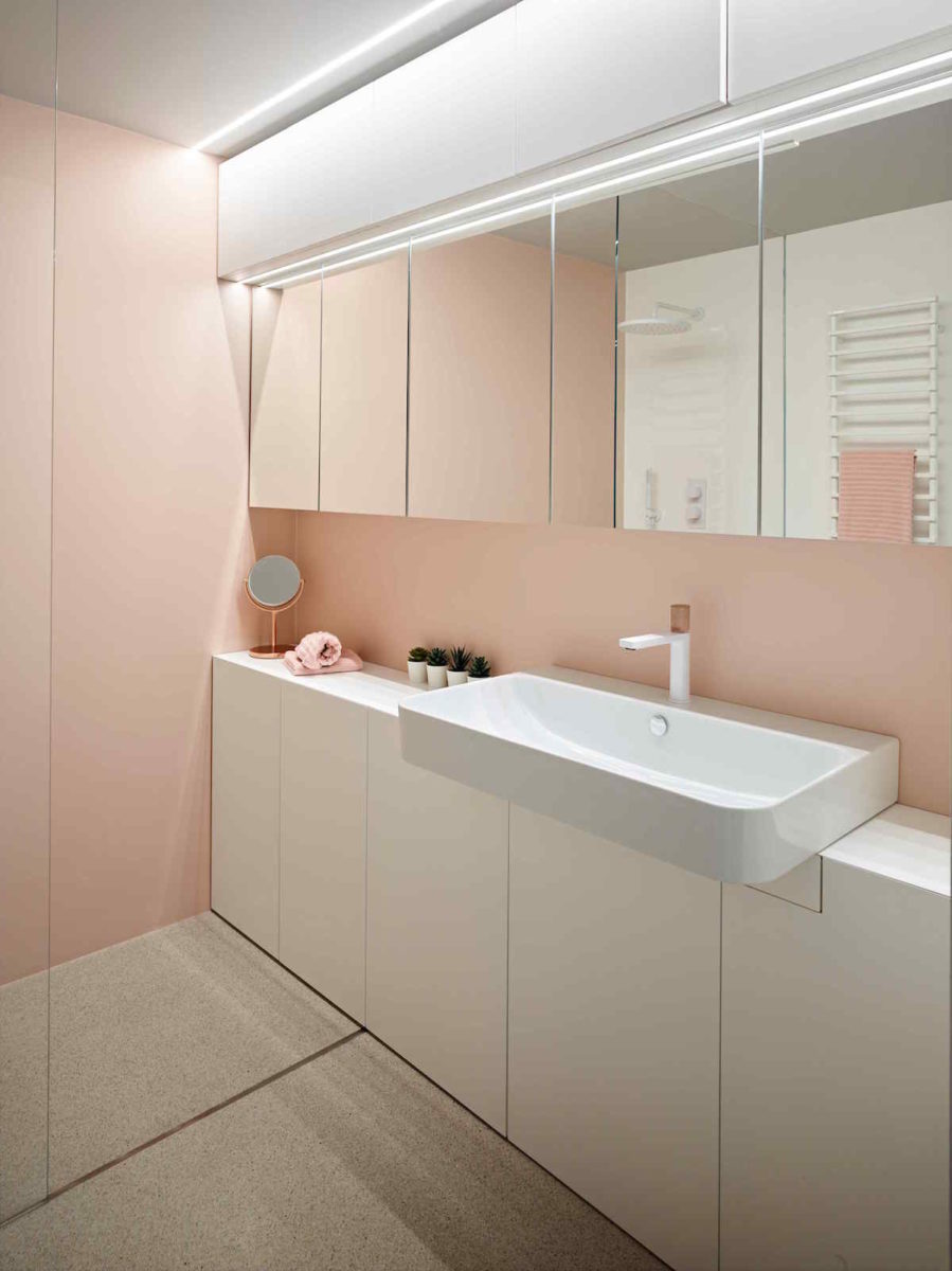 Pastelová koupelna v růžové