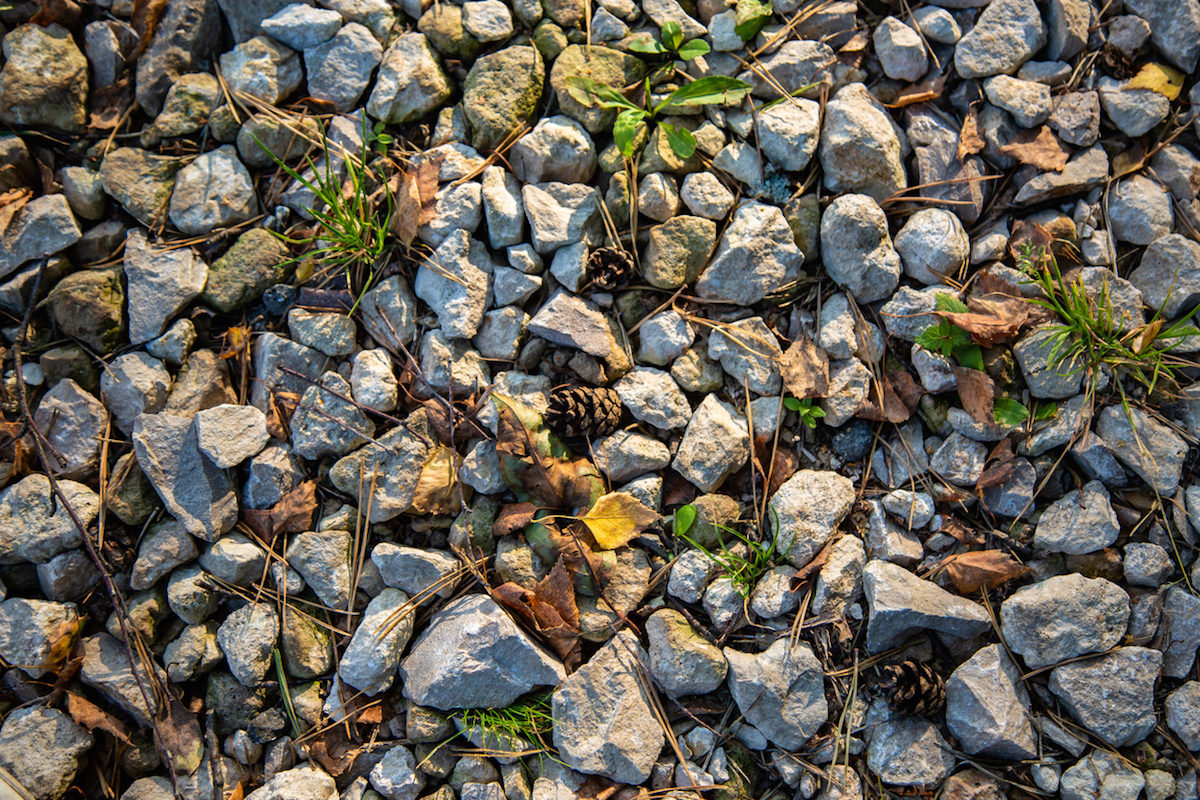 Ruzné kamení v zahradě