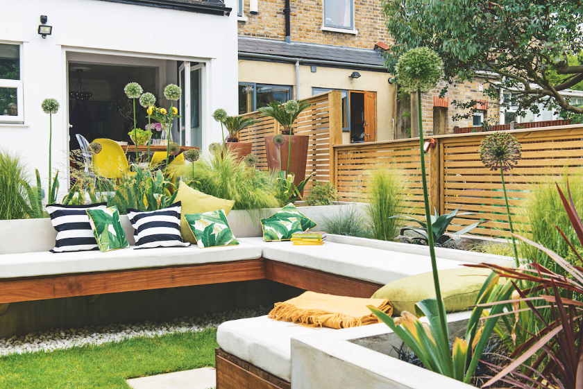 Útulná a stylová zahrada, která je svým důmyslným členěním doslova zelenou oázou pro celou rodinu