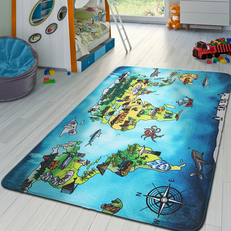 Dětský koberec mapa