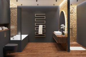 Luxusná koupelna s designovým radiátorom