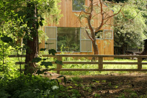 Víkendový domek v lese se zahrádkou a plotem - Víkendový dům v lese ve Žloukovicích