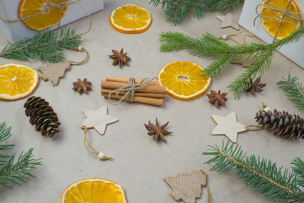 Jak sušit pomeranče na vánoční dekorace