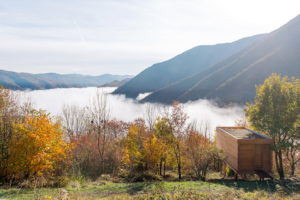 Exteriér s výhledem - Dřevěná poustevna Hermitage Cabin v Itálii