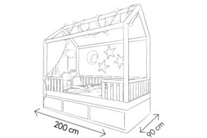 Schéma domečkové postele