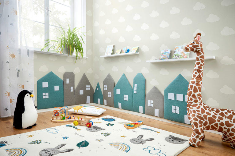 DIY dekorace do dětského pokoje ve tvaru domků