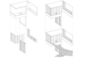 Nákres schodiště - Dvoupodlažní byt v Kyjevě