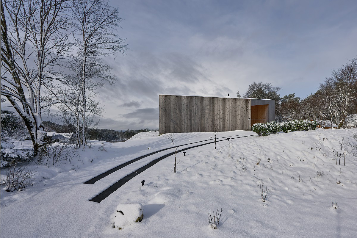 Exteriér v zimě - Villa Grimseiddalen v Norsku
