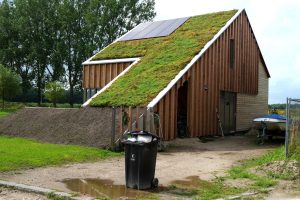 Zelená střecha v kombinaci se solárními panely