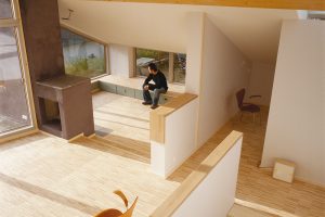 Interiér se dřevem v moderním domě