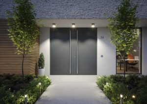 Vchodové dveře Hörmann TopComfort portal v hliníkovém provedení zaručují velmi dobrou tepelnou izolaci domu