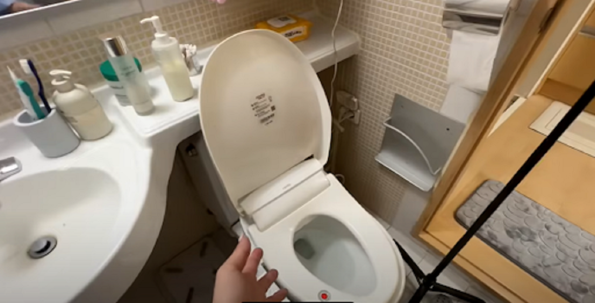 V koupelně má Anna bidet - rovněž častý úkaz v korejských domácnostech.