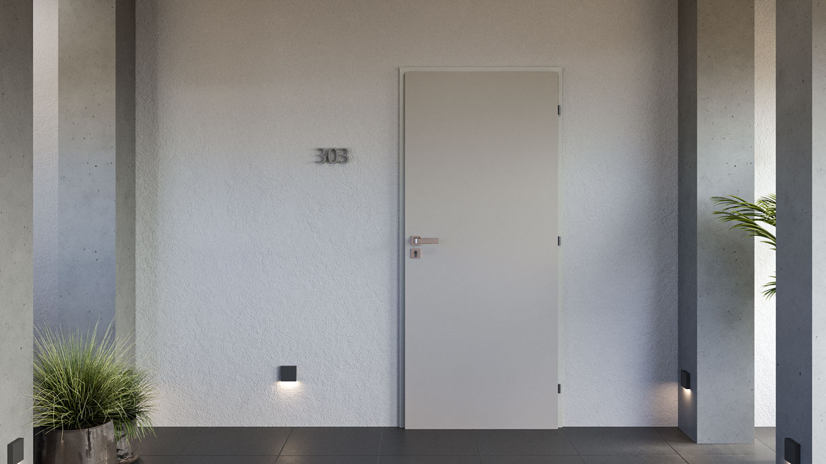 Bezpečnostní vchodové dveře od SOLODOOR s povrchem CPL šedá