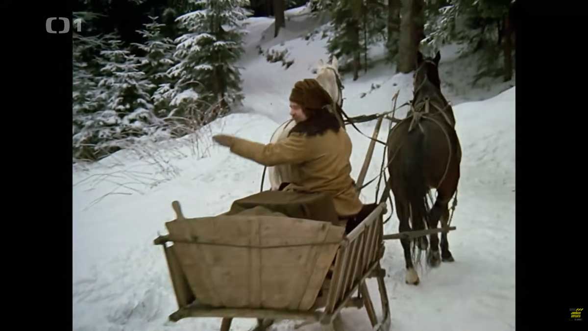 Vinckův příjezd do města ve filmu Tři oříšky pro Popelku