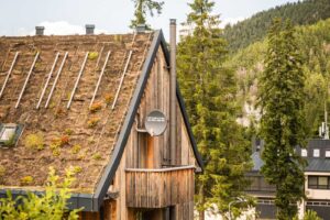 Horská chata s terasou a venkovním posezením