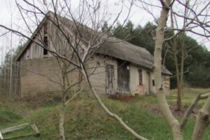 Opotřebovaná stodola u lesa která čekala na rekonstrukci