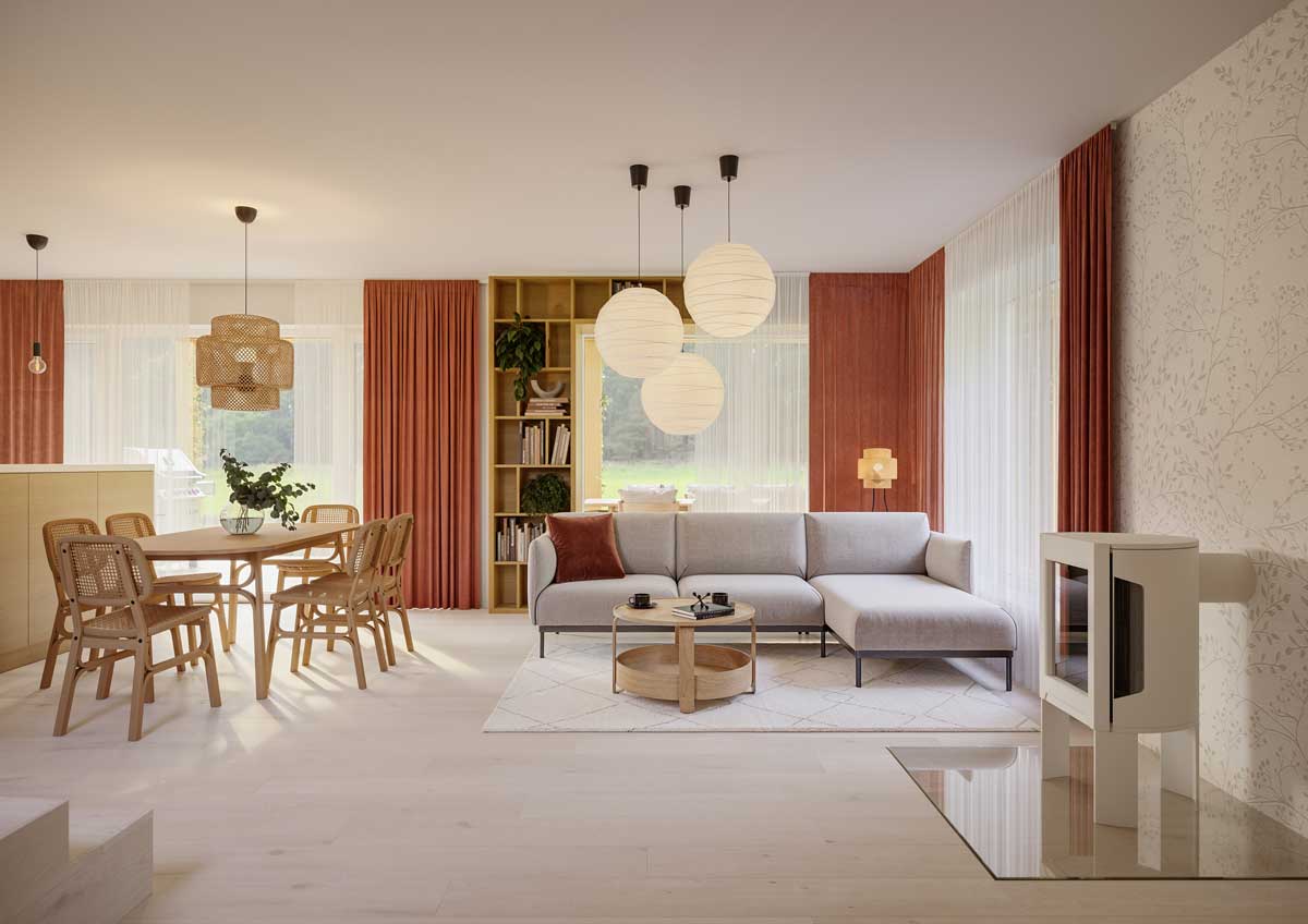 Vizualizace interiéru rodinného domu SPACE