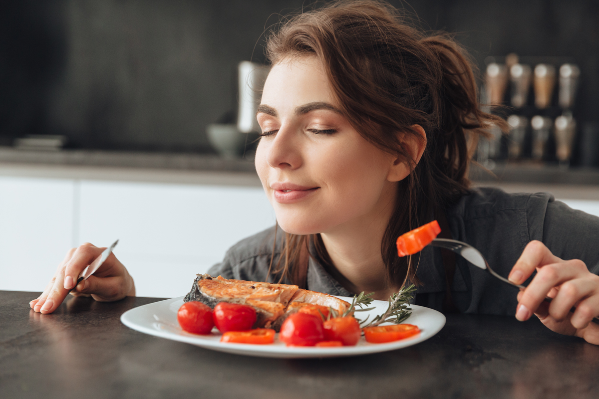 Woman-Eating-Salmon