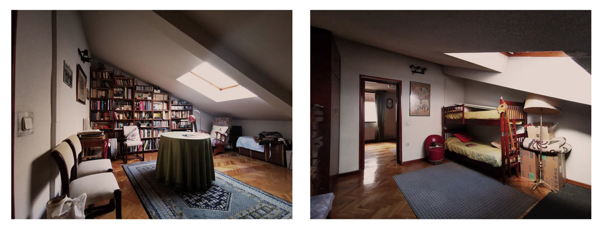 Podkrovní pokoje před rekonstrukcí trpěly nedostatkem světla a nepraktickým využitím prostoru pod střechou.
