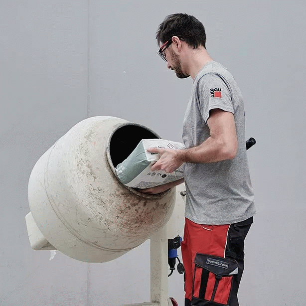 Baumit ALL IN Beton ulehčuje realizaci zpracováním celého obsahu pytle včetně jeho samorozpustitelného obalu, čímž dochází k obohacení betonové směsi o přírodní vyztužující celulózová vlákna